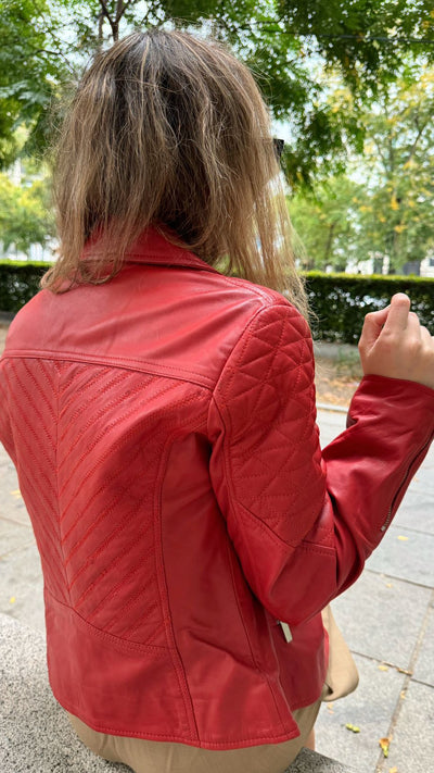 Chaqueta Cuero Pompeya Rojo