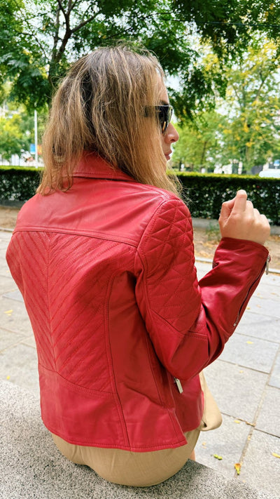 Chaqueta Cuero Pompeya Rojo