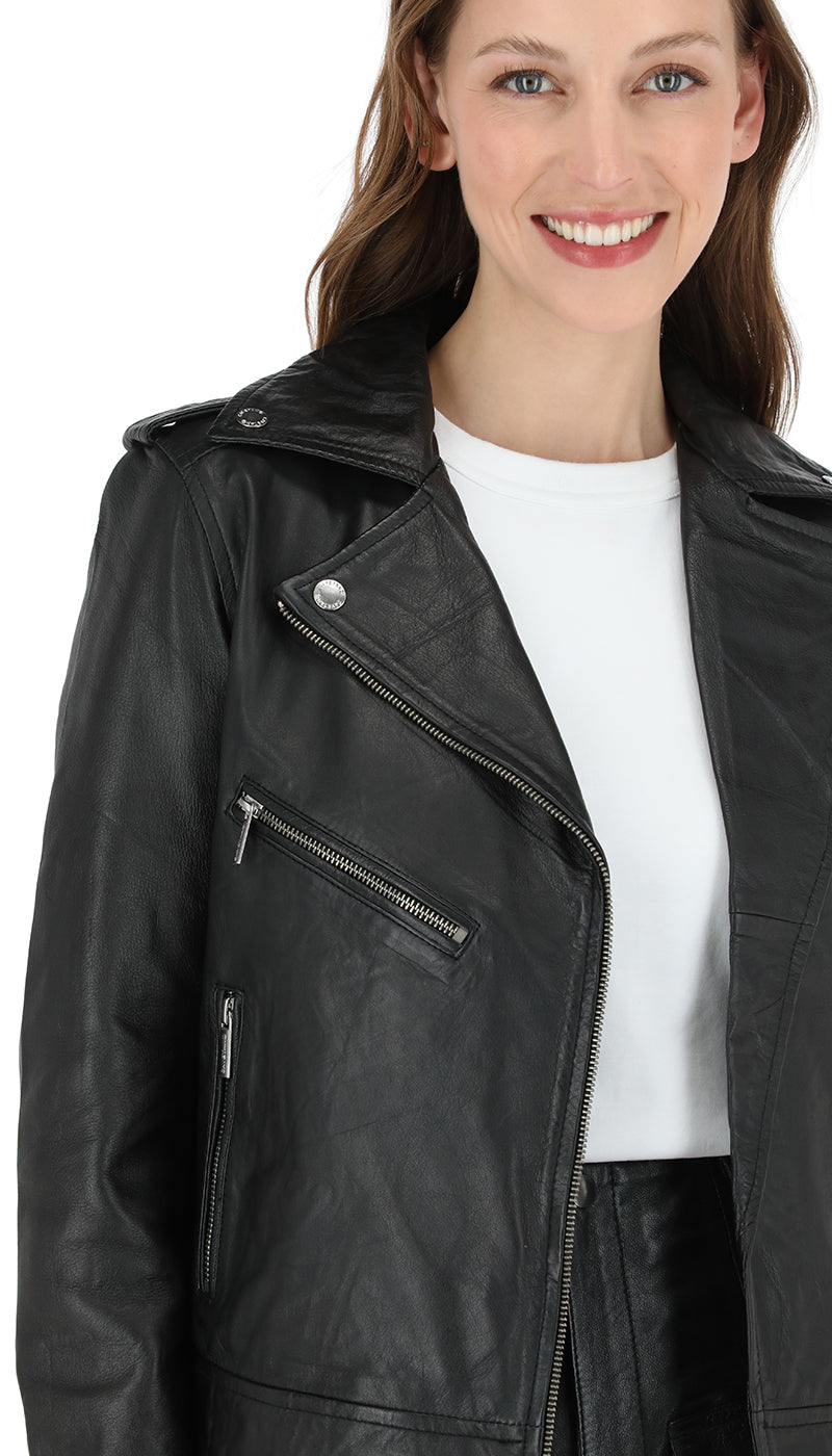 Chaqueta Cuero Amberes Negro