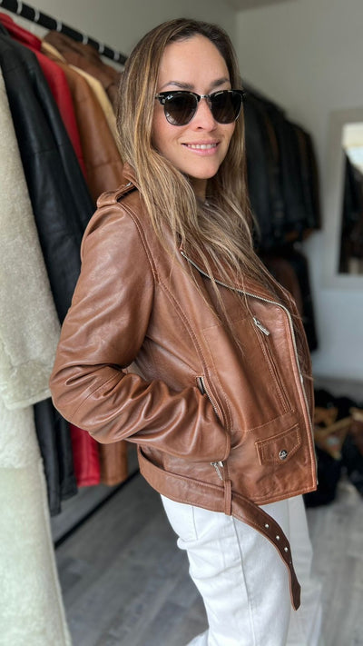 OPORTO LEATHER JACKET COGNAC 