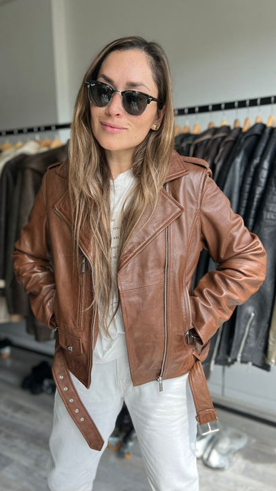 OPORTO LEATHER JACKET COGNAC 