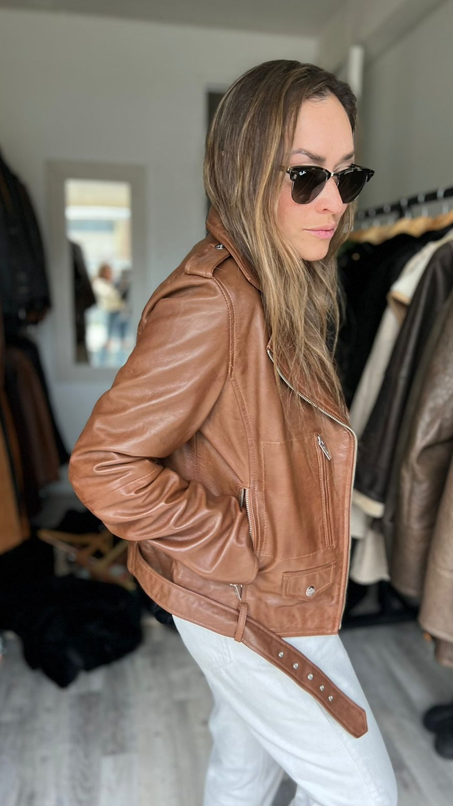 OPORTO LEATHER JACKET COGNAC 