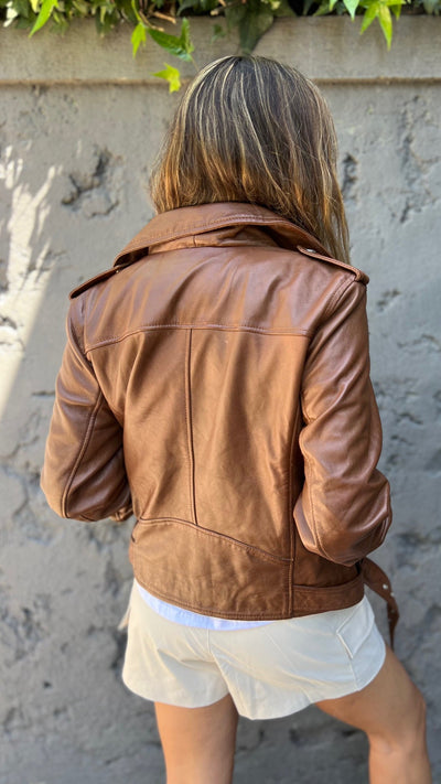 OPORTO LEATHER JACKET COGNAC 