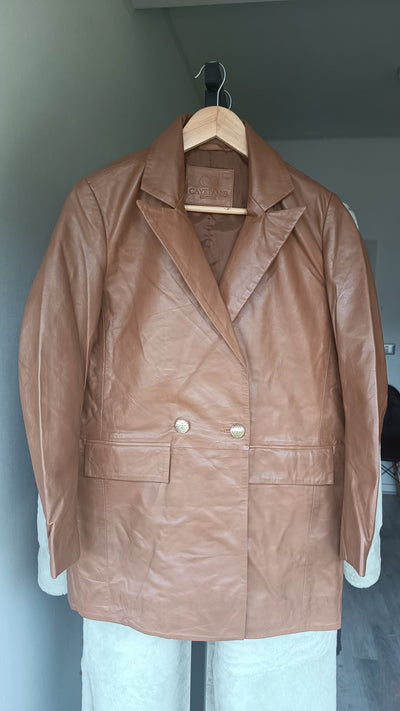 Burdeos Leather Blazer Camel 