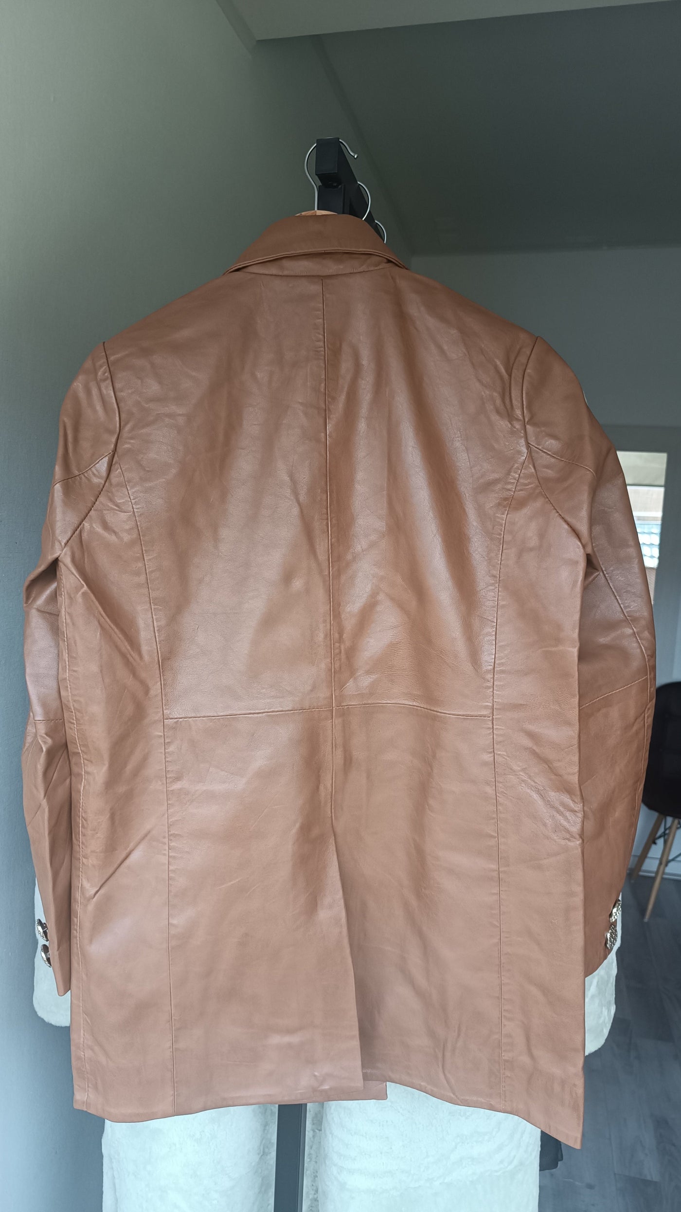 Burdeos Leather Blazer Camel 