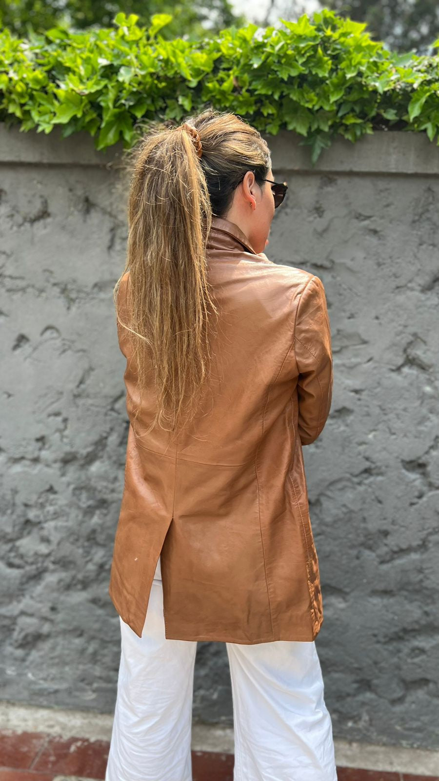 Burdeos Leather Blazer Camel 