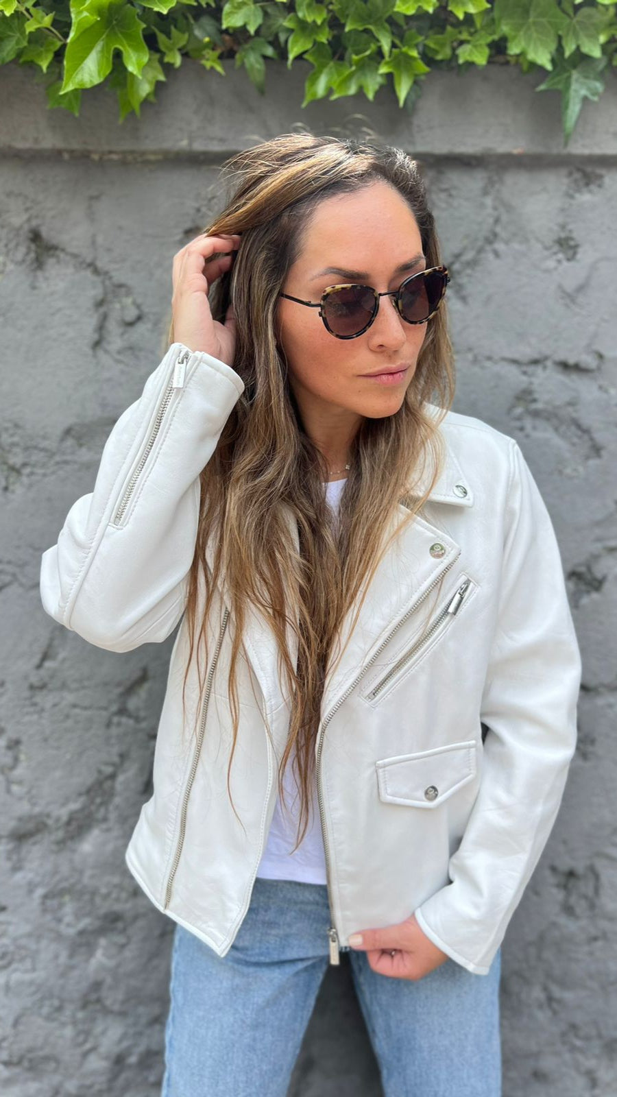 Trastevere Leather Jacket White 