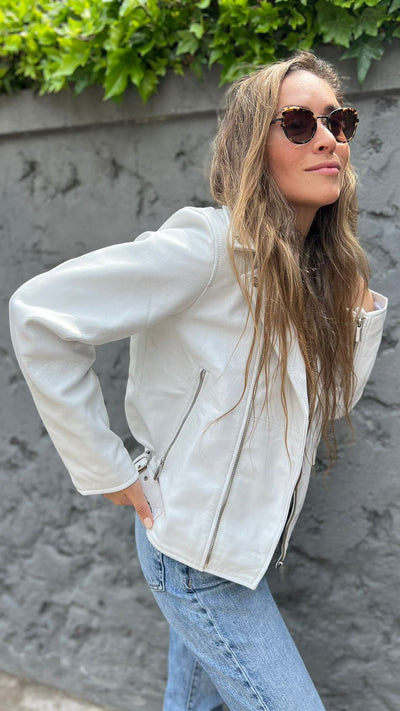 Trastevere Leather Jacket White 