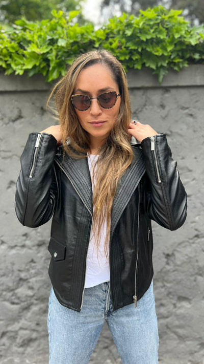 Florencia Leather Jacket Black 