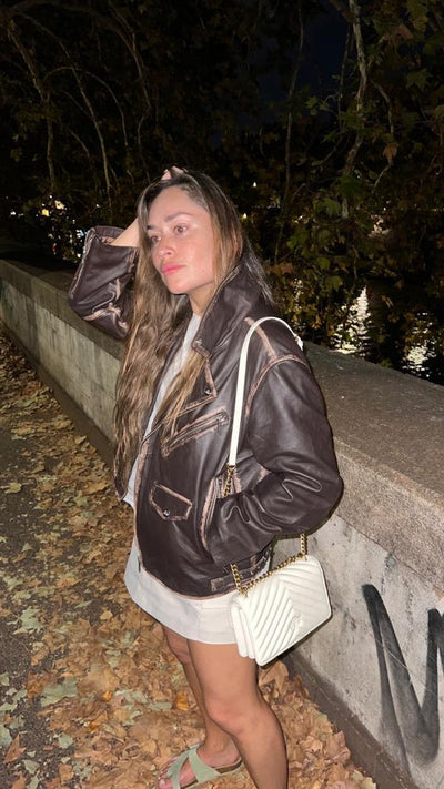 Trastevere Leather Jacket  Worn-out Chocolate