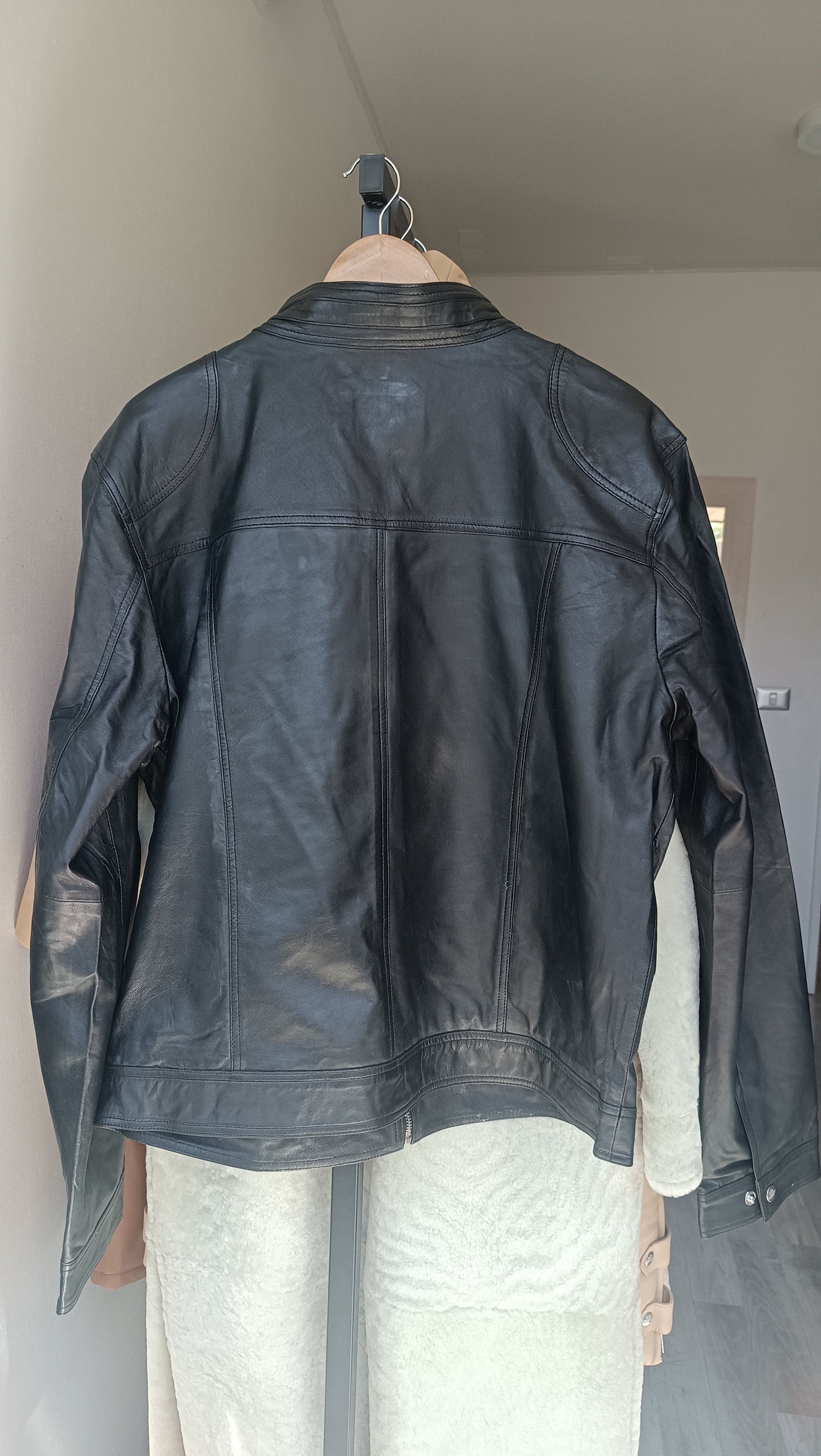 Chaqueta Cuero Hombre Badar Negro