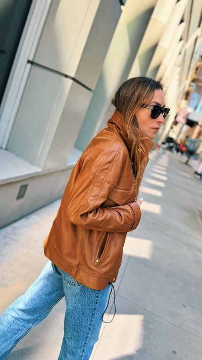 Dalvik Leather Jacket Camel 