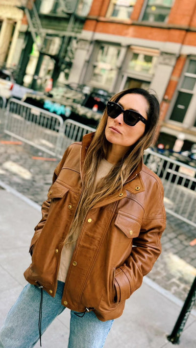 Dalvik Leather Jacket Camel 