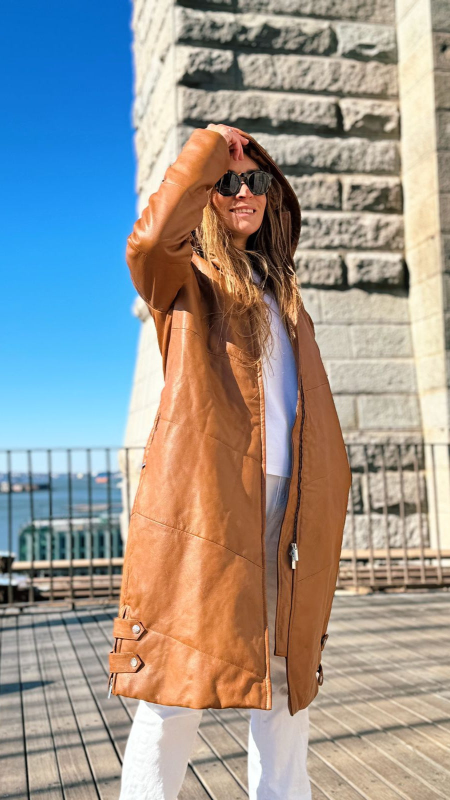 Varsovia Leather Coat Camel