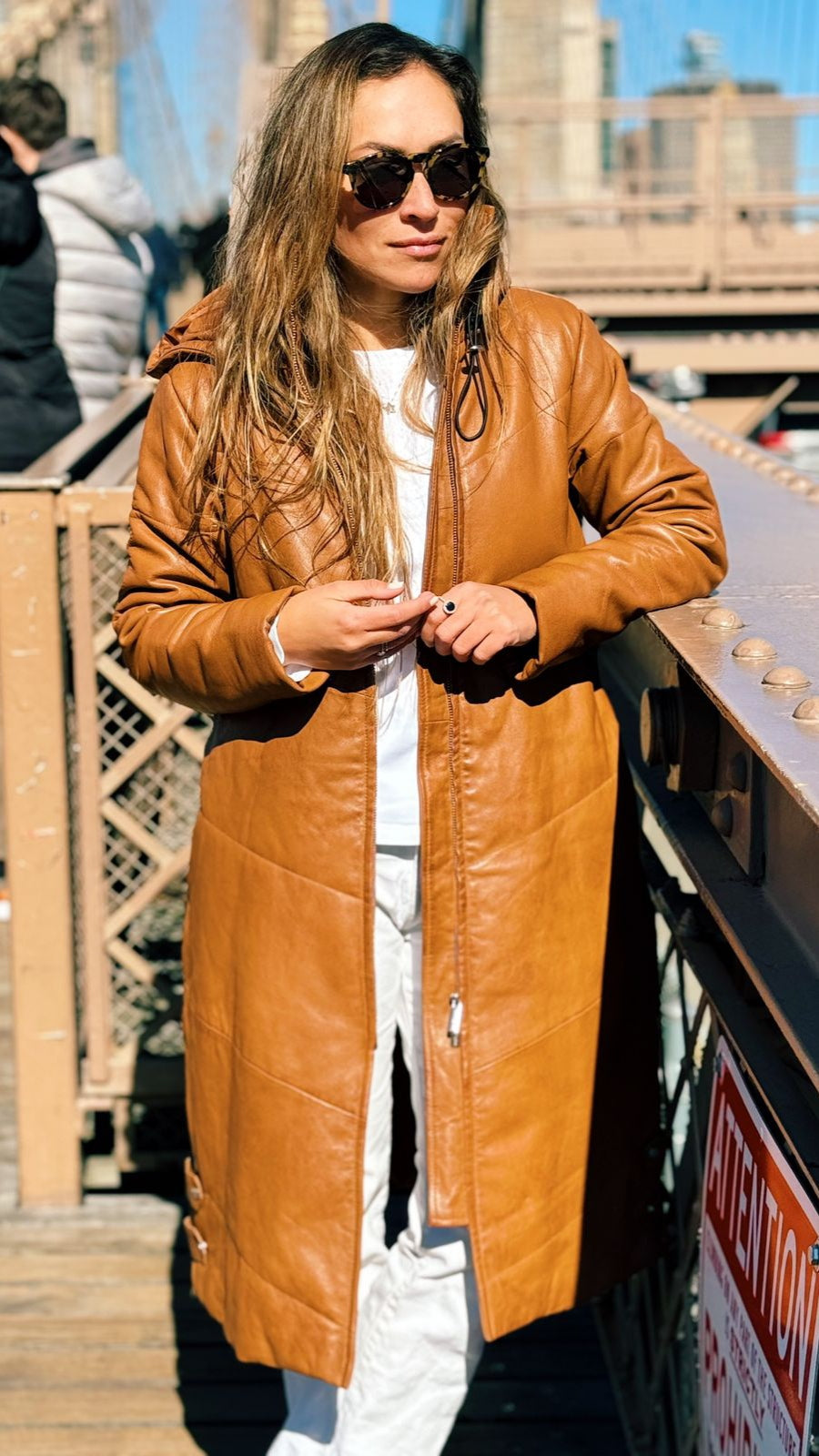 Varsovia Leather Coat Camel