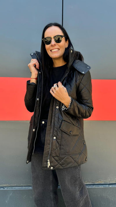 Parka Cuero Laos Negro