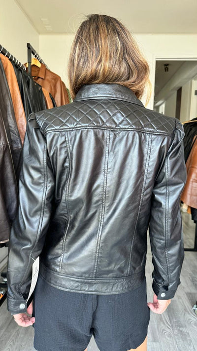 Monaco Leather Jacket - Black