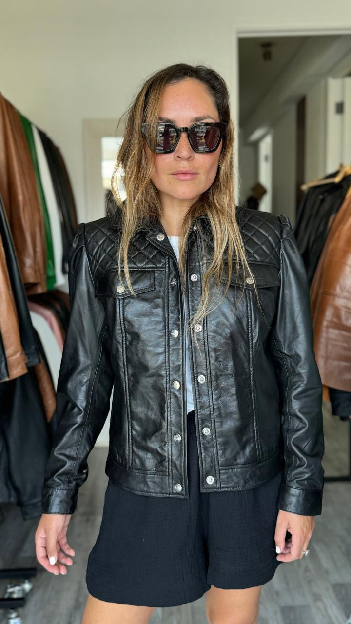 Monaco Leather Jacket - Black