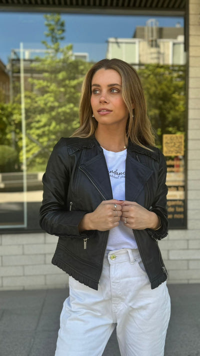 Chaqueta Cuero Ana Negro