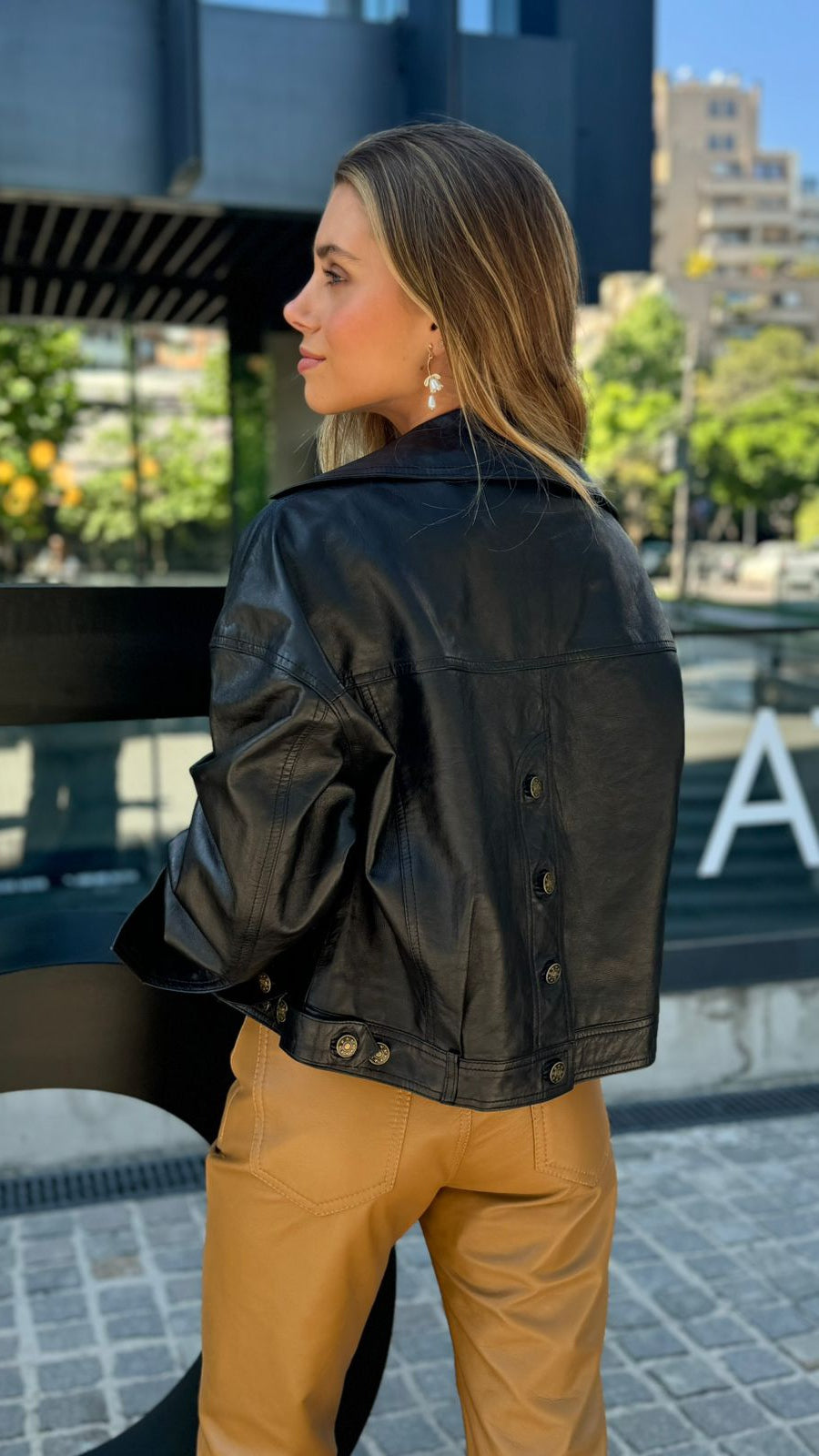 Chaqueta Cuero Verona Negro