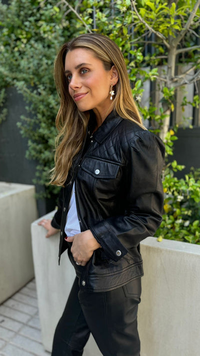 Monaco Leather Jacket - Black