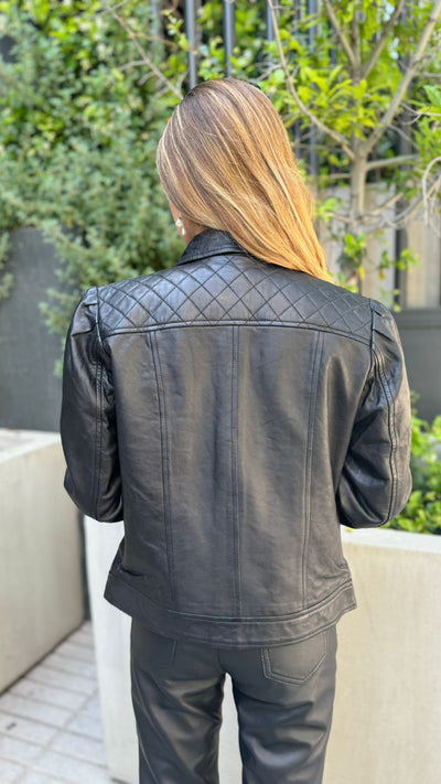 Monaco Leather Jacket - Black