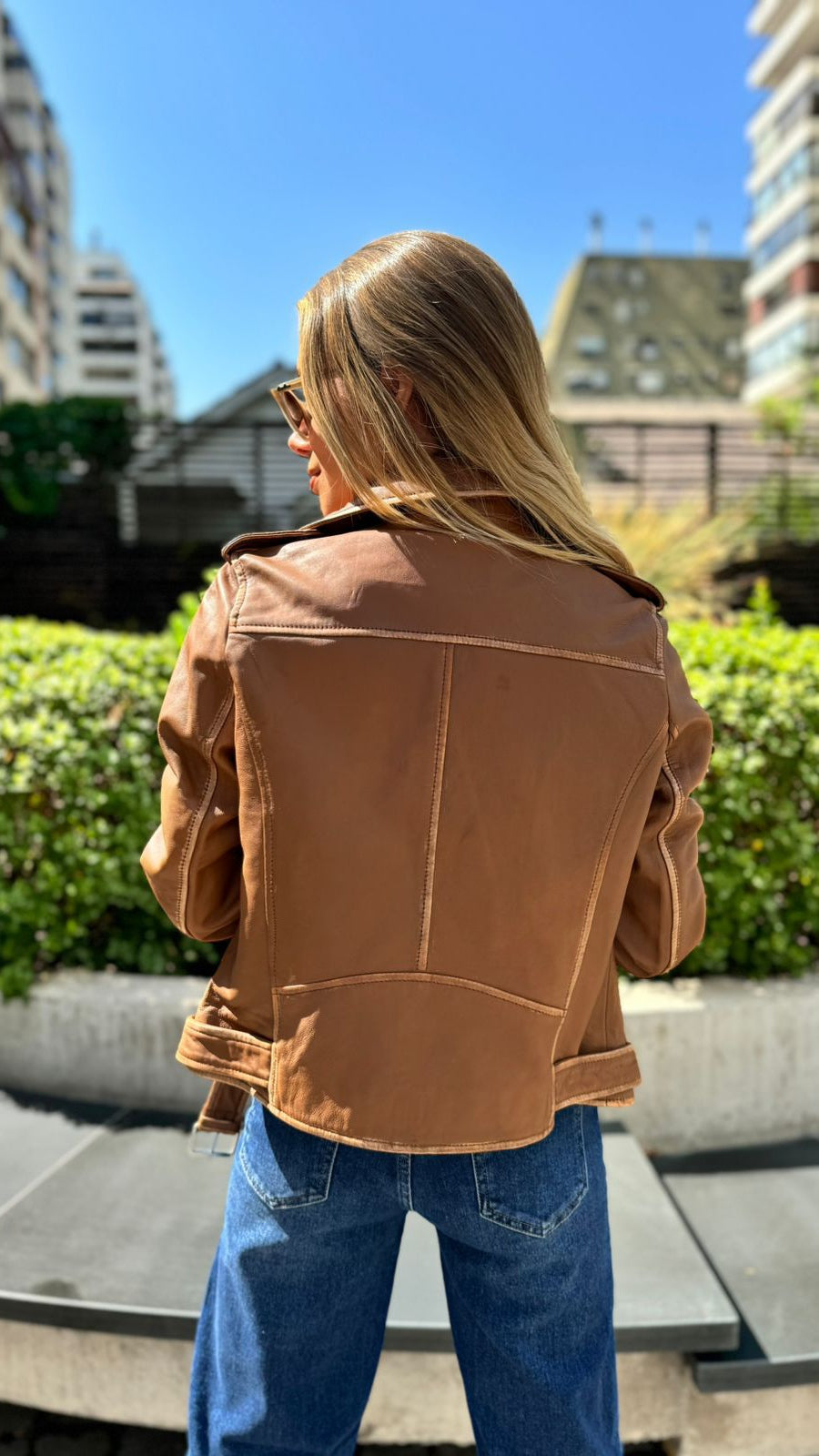 Oporto Leather Jacket Worn Camel