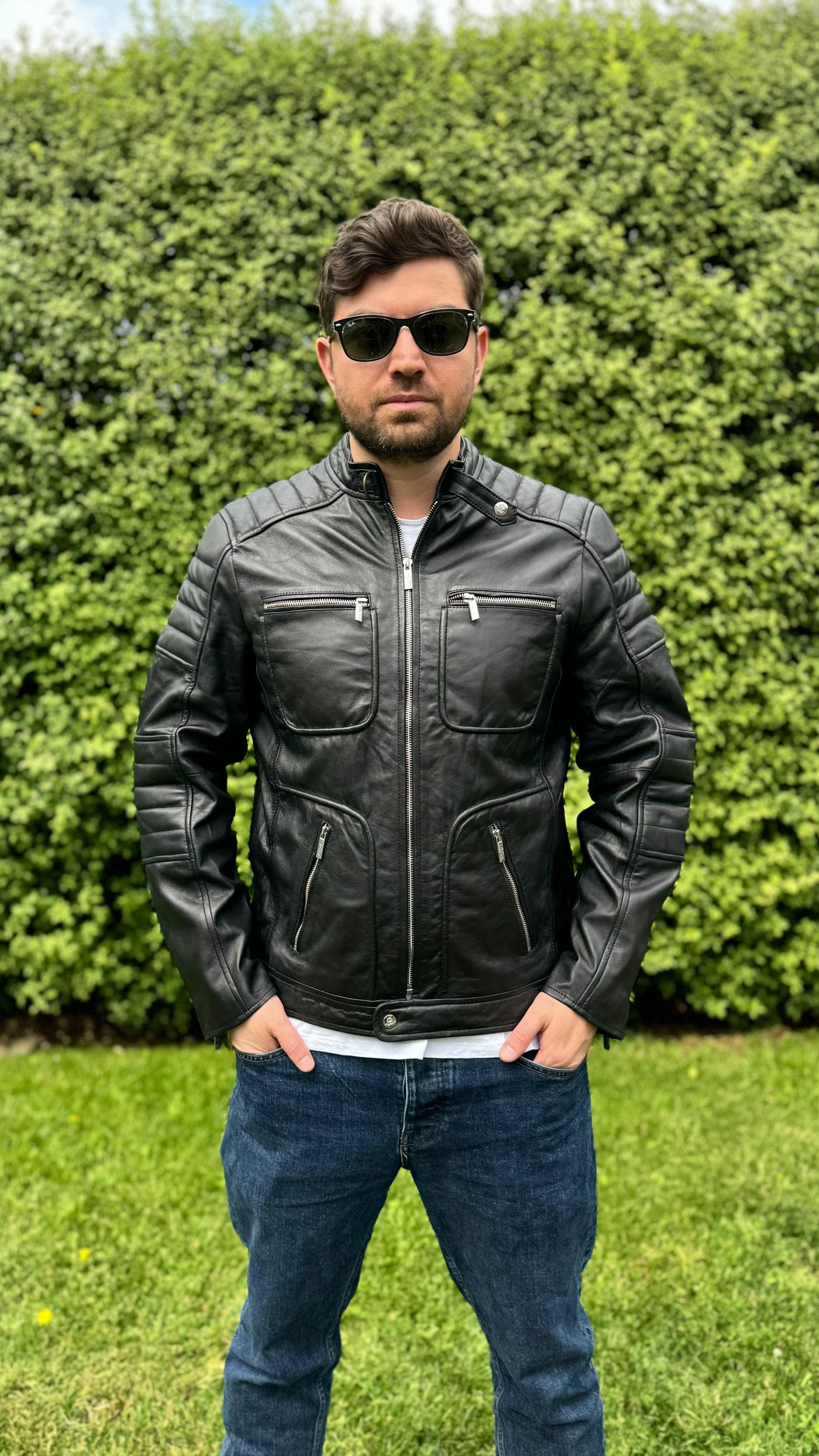 Chaqueta Hombre Cuero Senna Negro