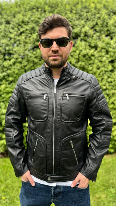 Senna Men's Leather Jacket Black