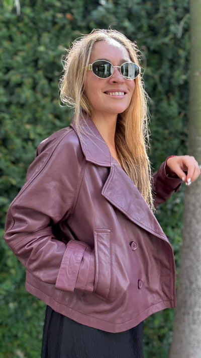 Siminic Burgundy Leather Jacket