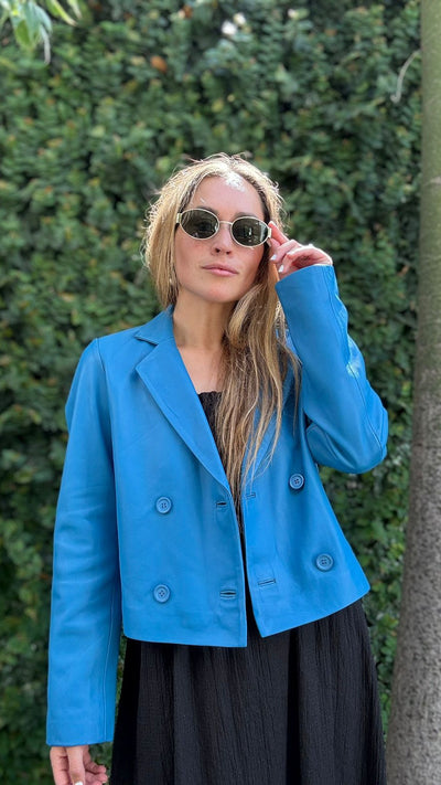 Palma bluish Leather Jacket 