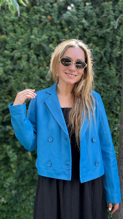 Palma bluish Leather Jacket 