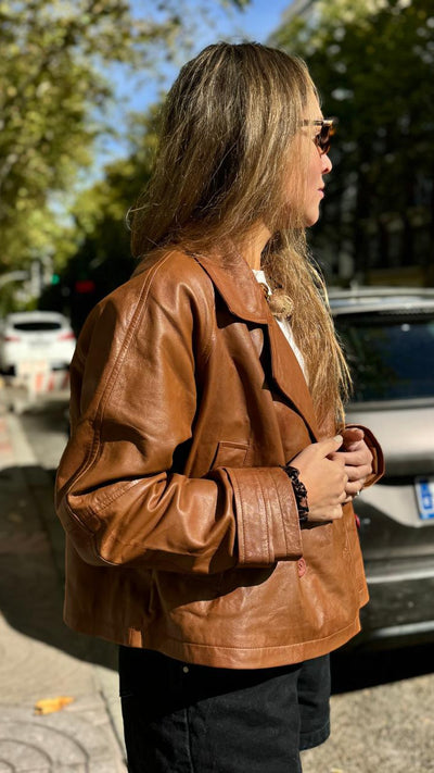 Siminic Camel Leather Jacket