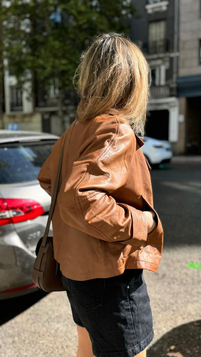 Siminic Camel Leather Jacket