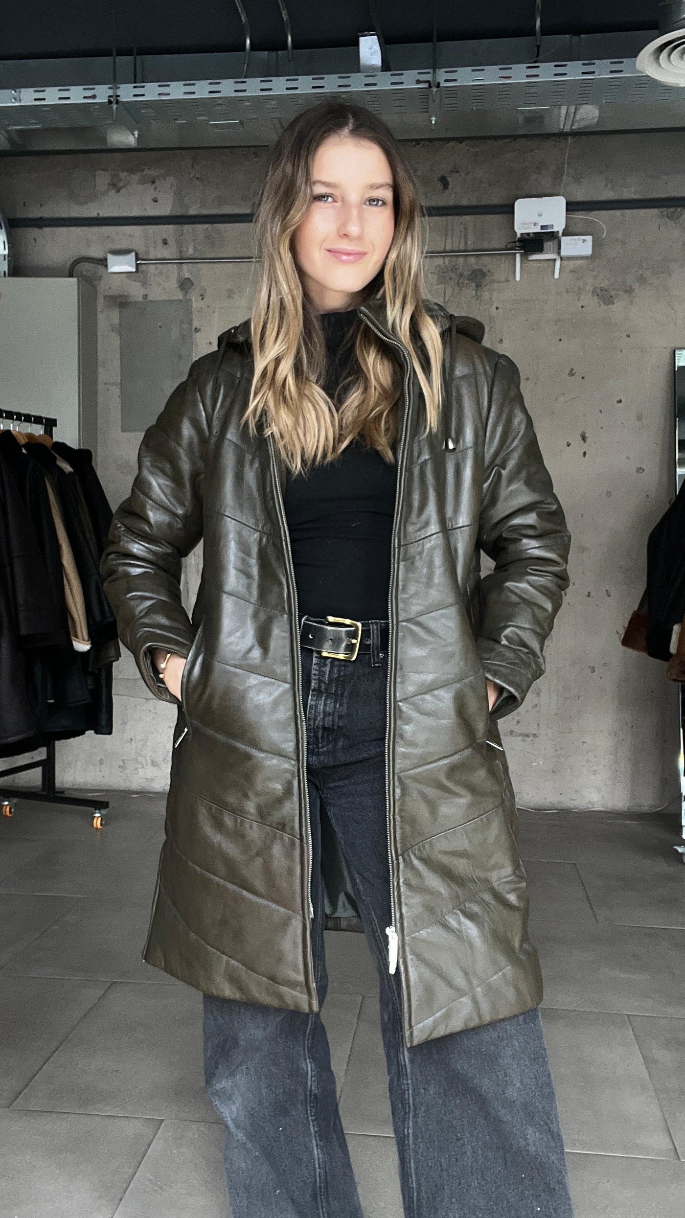 Parka Cuero Mayfair Oliva