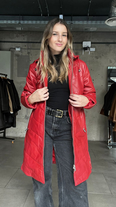 Parka Cuero Mayfair Rojo