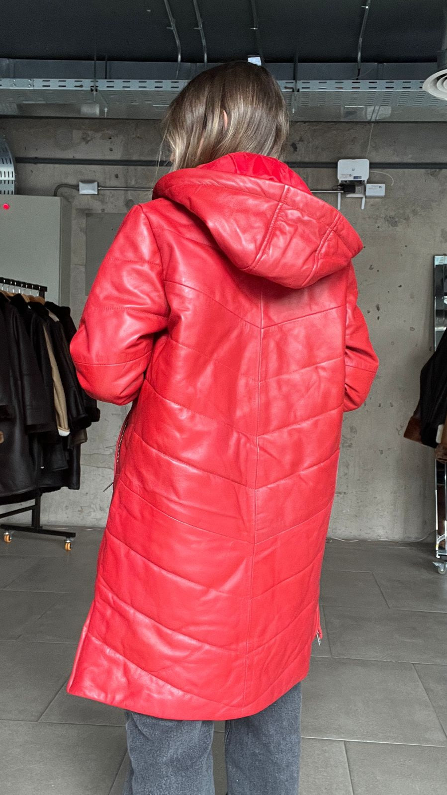 Parka Cuero Mayfair Rojo