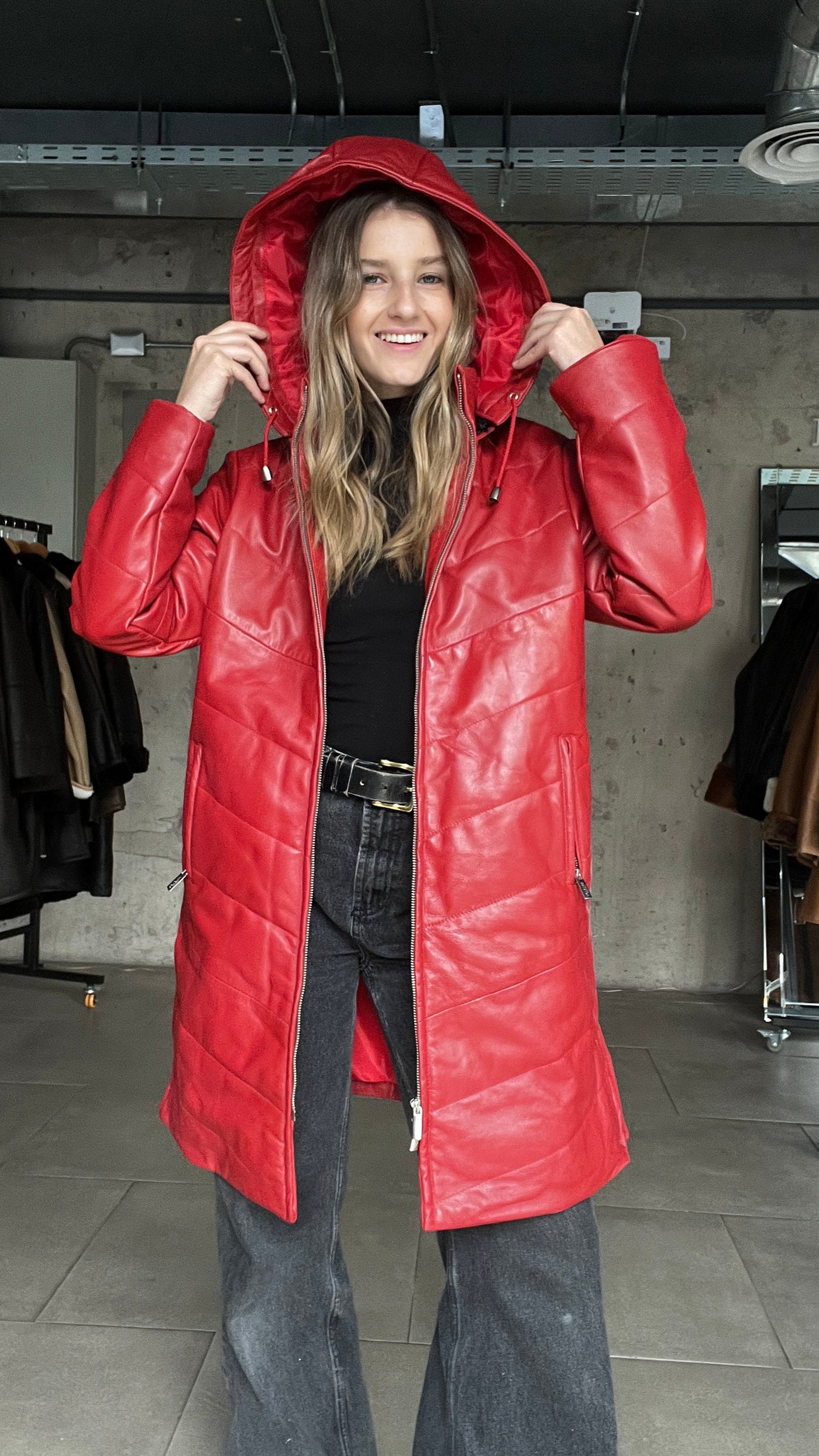 Parka Cuero Mayfair Rojo