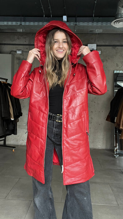 Parka Cuero Mayfair Rojo