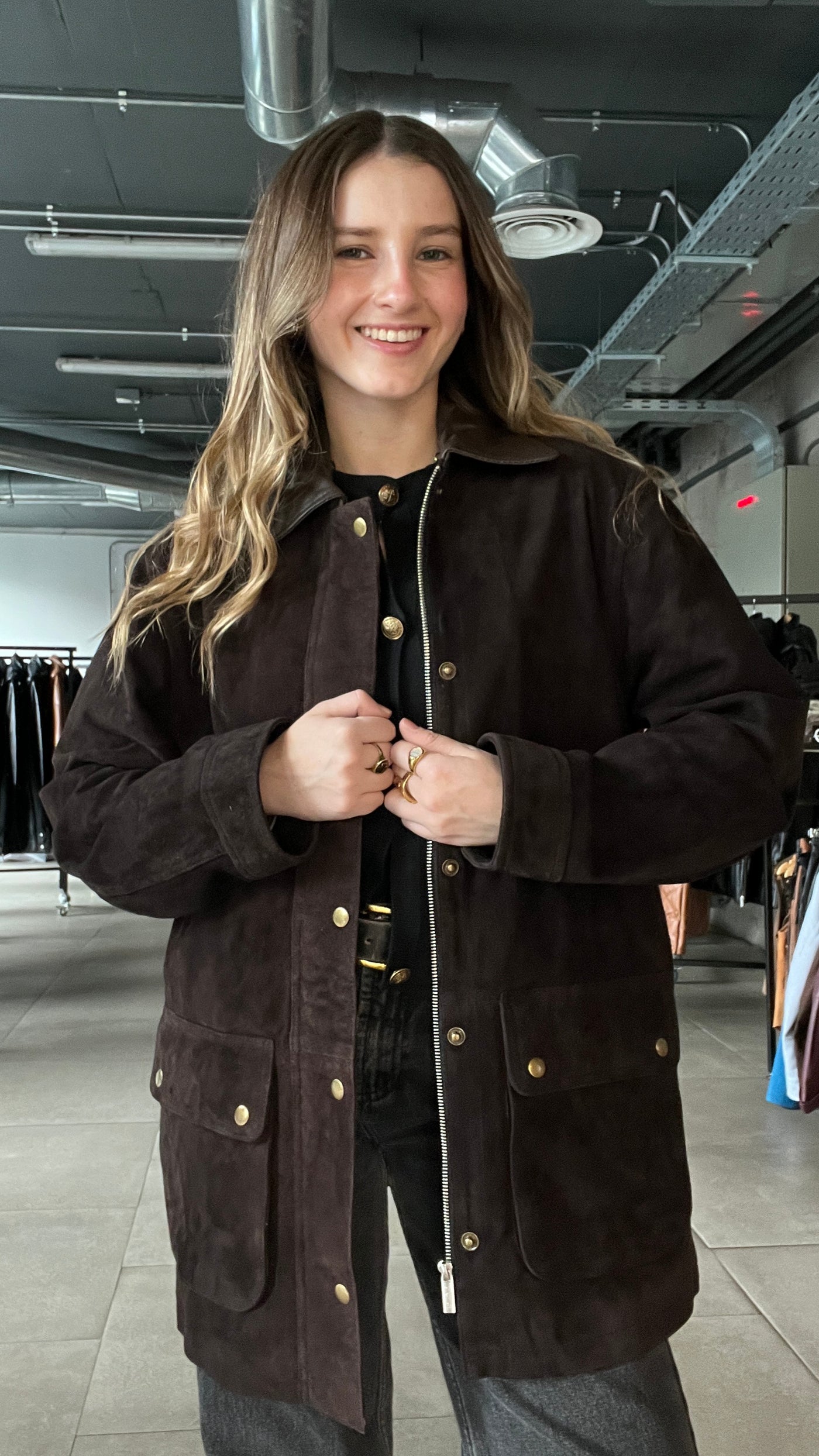 Chaqueta Gamuza Tribeca Chocolate