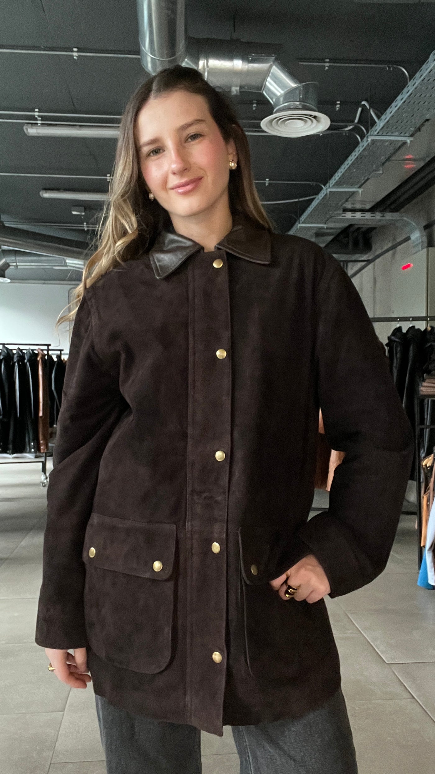 Chaqueta Gamuza Tribeca Chocolate