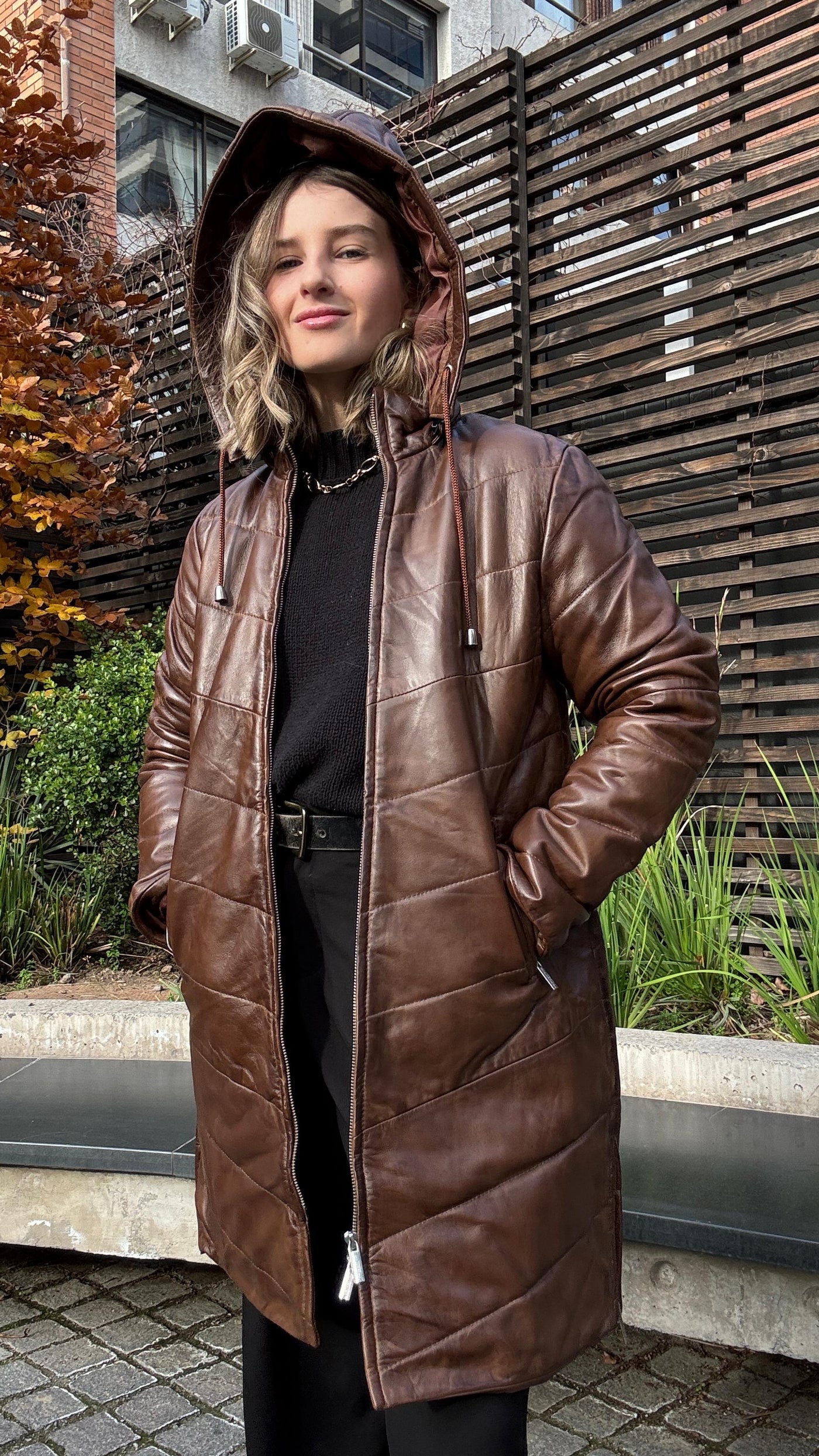 Parka Cuero Mayfair Tabaco
