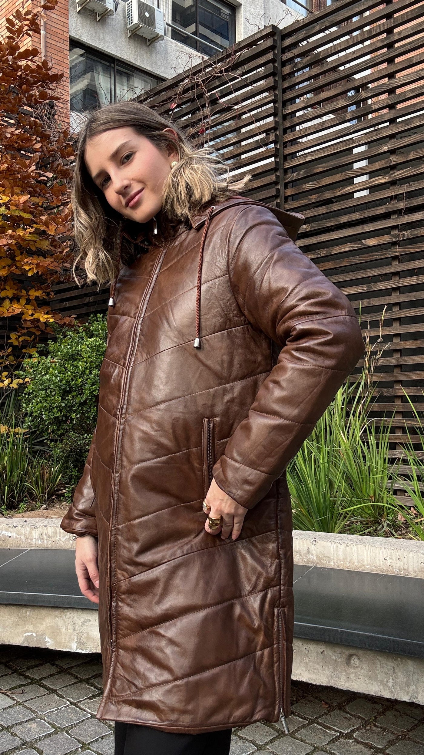 Parka Cuero Mayfair Tabaco