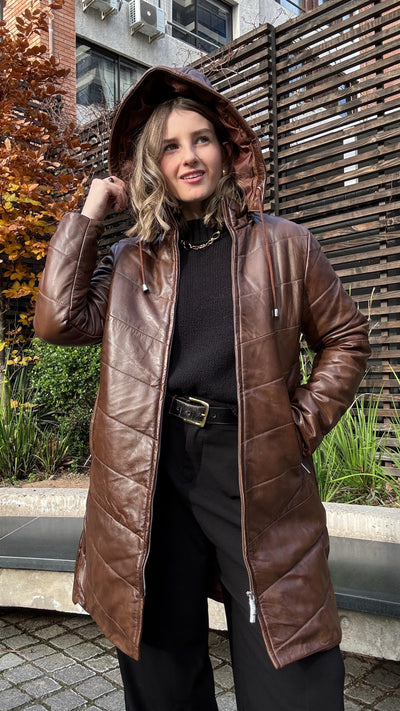 Parka Cuero Mayfair Tabaco
