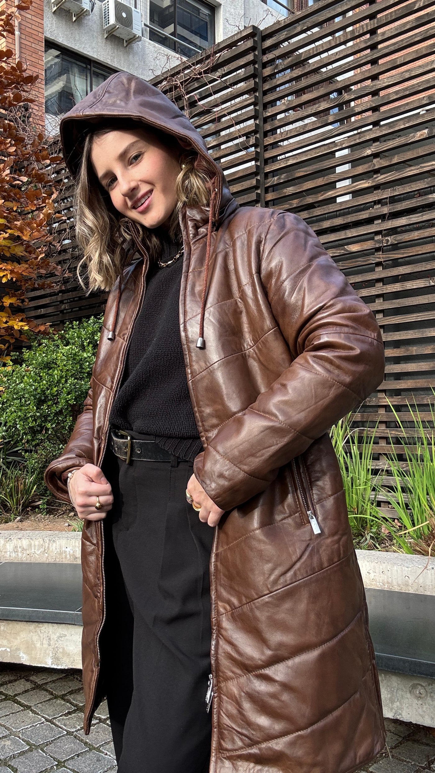 Parka Cuero Mayfair Tabaco