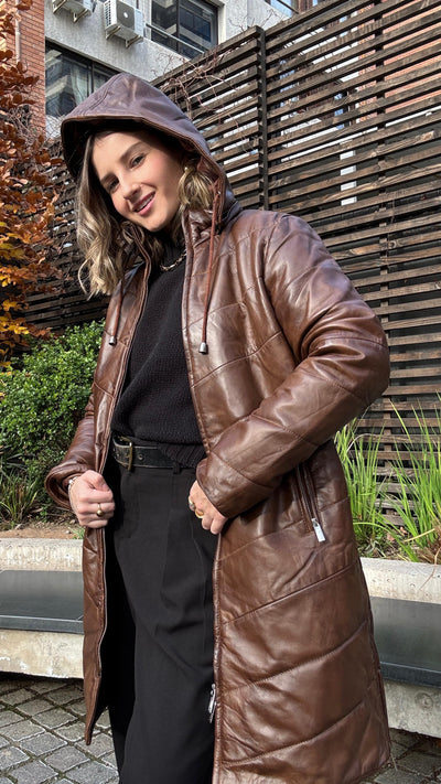 Parka Cuero Mayfair Tabaco