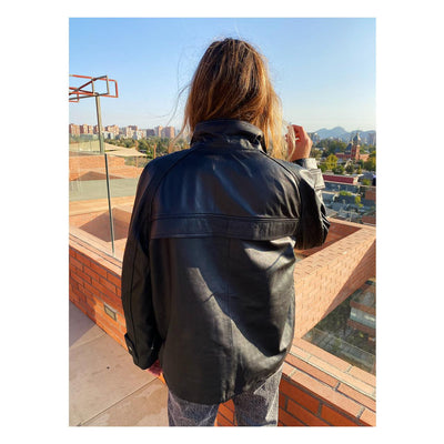 Manchester Oversize Leather Jacket Black