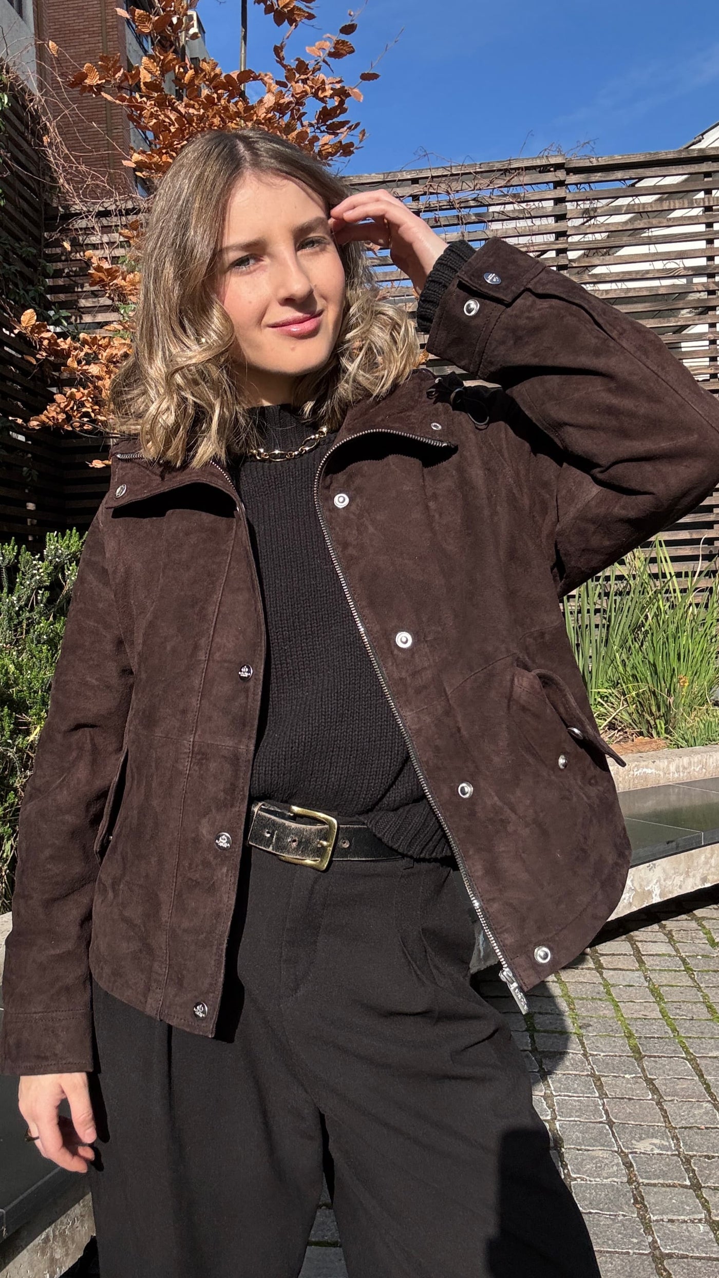 Chaqueta Gamuza Gracia Chocolate