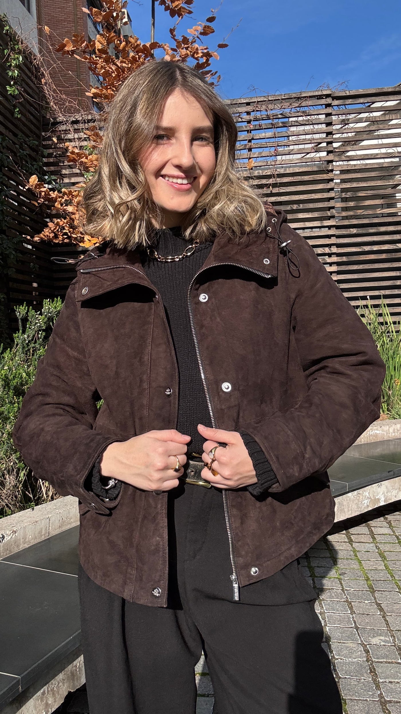 Chaqueta Gamuza Gracia Chocolate