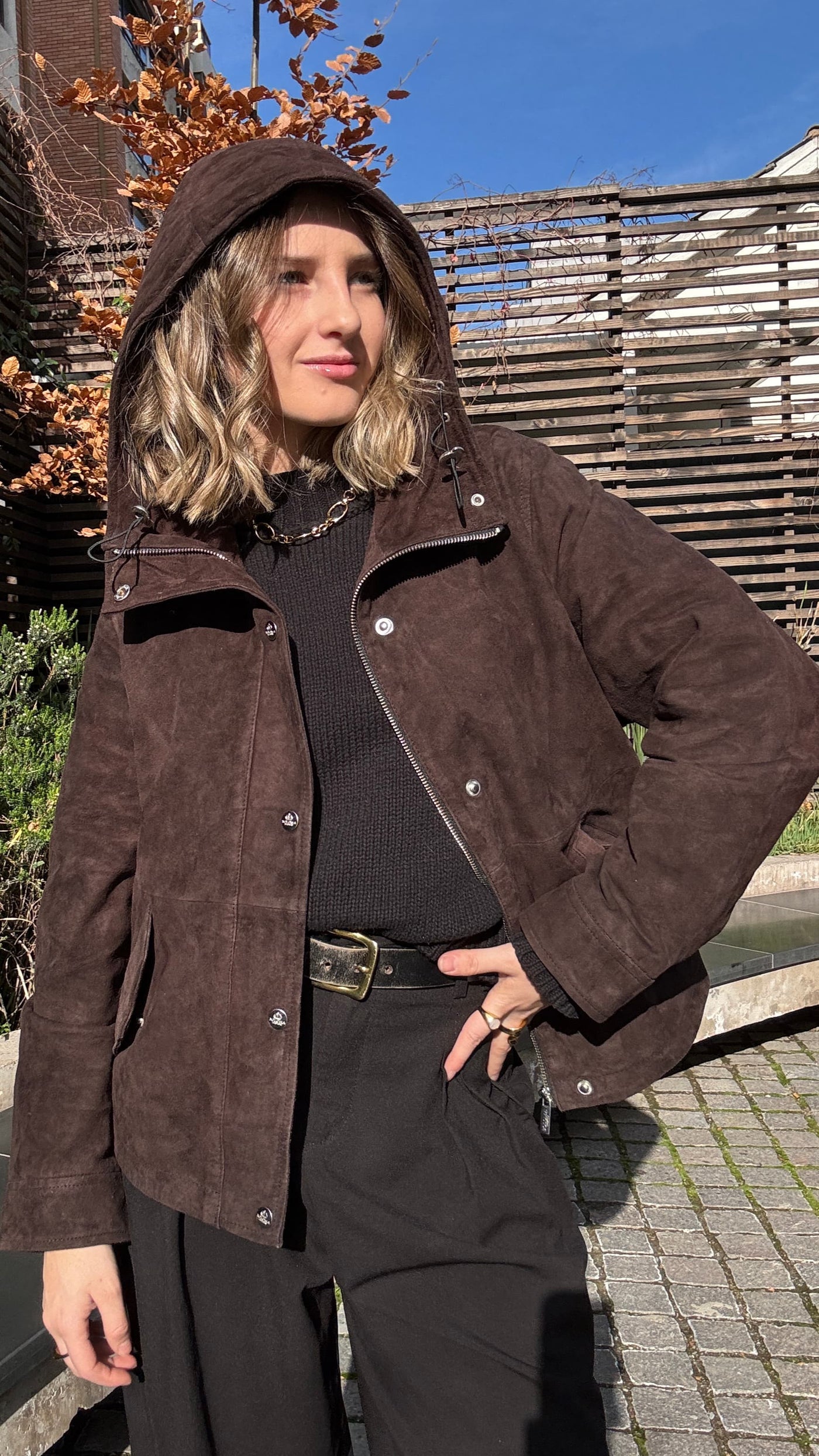 Chaqueta Gamuza Gracia Chocolate